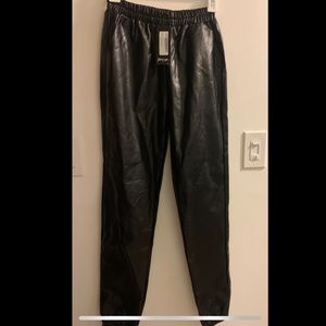 Vegan Leather Jogger Pants